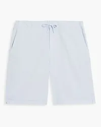 Frescobol Carioca Sergio cotton-blend twill drawstring shorts - Blue Blue