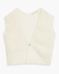 Savannah Morrow Plissé bamboo and silk-blend top - White White