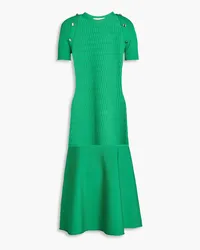 3.1 phillip lim Button-embellished knitted midi dress - Green Green