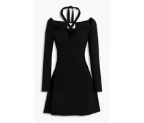 Cutout stretch-knit mini dress - Black