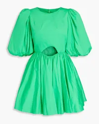 Aje. Colette cutout cotton-poplin mini dress - Green Green