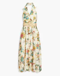 Zimmermann Floral-print linen halterneck midi dress - Multicolor Multicolor