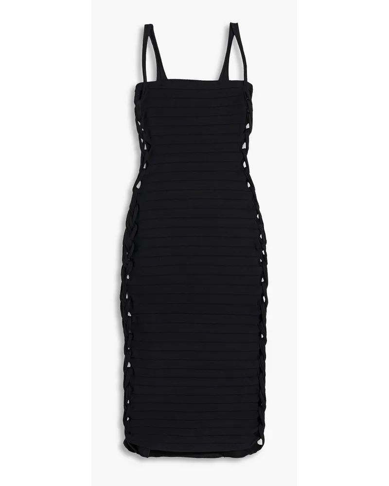 Dion Lee Braided ribbed-knit dress - Black Black