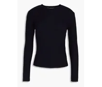 Ribbed wool and cashmere-blend sweater - Blue