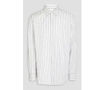 Santos striped cotton-poplin shirt - White
