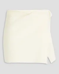 Jacquemus Bagnu wrap-effect ribbed cotton-blend mini skirt - White White