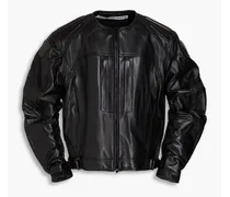 Leather bomber jacket - Black