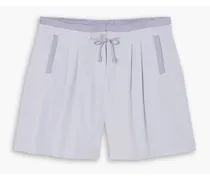 Valley pleated cotton-twill shorts - Purple