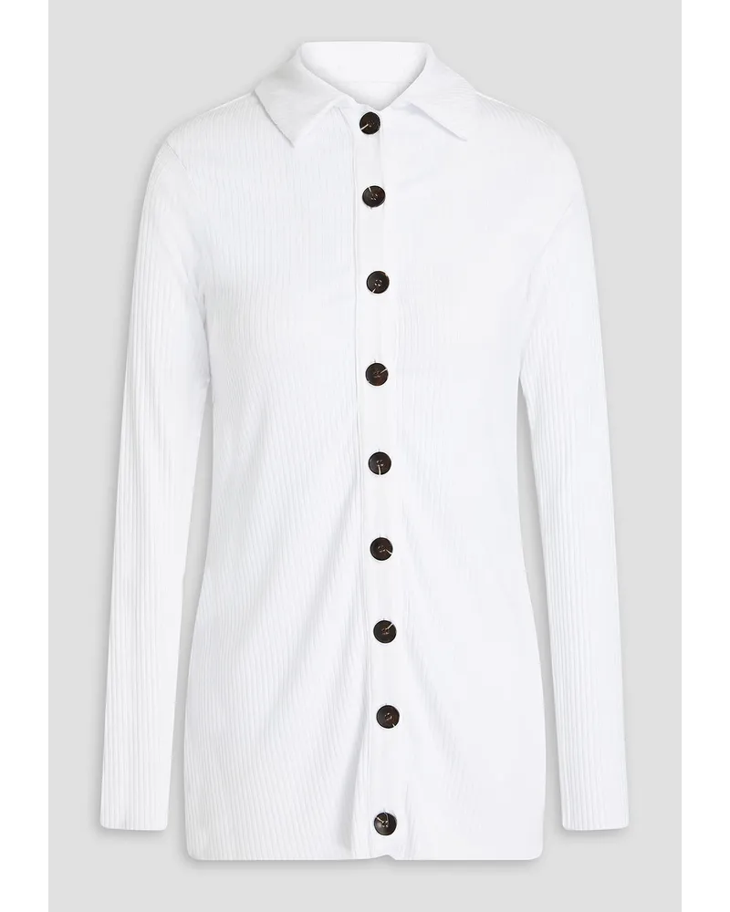 Enza Costa Ribbed jersey cardigan - White White