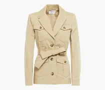 Muse belted cotton-blend gabardine field jacket - Neutral