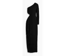 One-sleeve cutout cady gown - Black