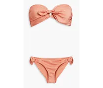 Bow-embellished bandeau bikini - Orange