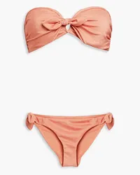 Zimmermann Bow-embellished bandeau bikini - Orange Orange