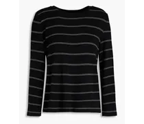 Striped knitted top - Black