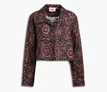The Harlow cropped leopard-print linen shirt - Animal print