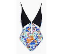 Cutout floral-print swimsuit - Multicolor