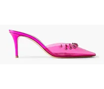 Gianvito Rossi Bloom 70 crystal-embellished PVC mules - Pink Pink