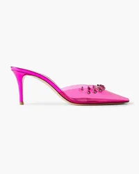 Gianvito Rossi Bloom 70 crystal-embellished PVC mules - Pink Pink