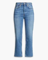 RE/DONE 70s cropped high-rise slim-leg jeans - Blue Blue