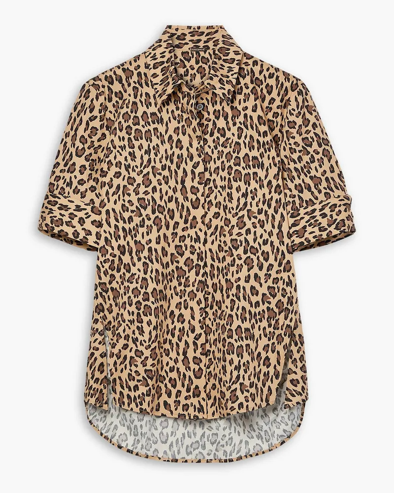 Adam Lippes Trapeze leopard-print cotton-blend poplin shirt - Animal print Animal