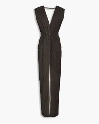 Rick Owens Snap-detailed cotton maxi dress - Gray Gray