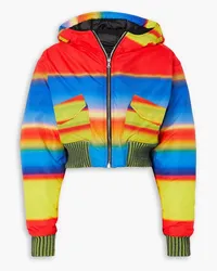 ARG Cropped striped padded shell hooded jacket - Yellow Yellow