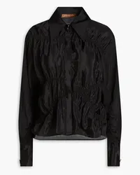 REJINA PYO Jude ruched taffeta shirt - Black Black