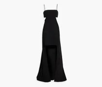 Asher asymmetric cutout stretch-crepe gown - Black