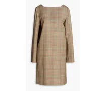 Cutout Prince of Wales checked wool dress - Neutral