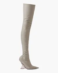 ATTICO Cheope stretch-satin over-the-knee boots - Neutral Neutral