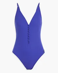 Zimmermann Button-embellished swimsuit - Blue Blue