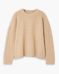 Lauren Manoogian Collage ribbed Pima cotton-blend bouclé sweater - Neutral Neutral