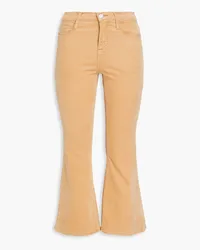 Frame Denim Le Crop Flare cotton-blend corduroy kick-flare pants - Neutral Neutral