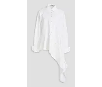 Divide asymmetric cotton-jacquard shirt - White
