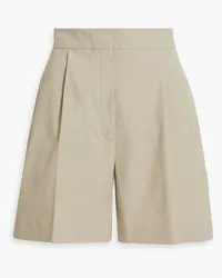 Iris & Ink Marysia organic cotton-blend seersucker shorts - Neutral Neutral