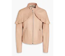 Ruffled leather jacket - Pink