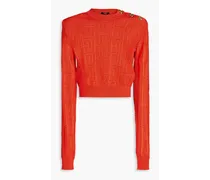 Jacquard-knit sweater - Orange