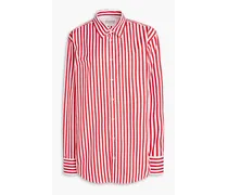 Striped cotton-poplin shirt - Red