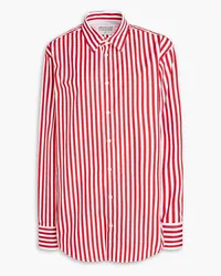 Maison Margiela Striped cotton-poplin shirt - Red Red