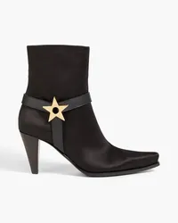 Giuseppe Zanotti Killbill 75 leather-trimmed satin ankle boots - Black Black