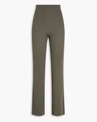 Rick Owens Ribbed wool-blend flared trousers - Green Green