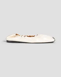 REJINA PYO Patent-leather ballet flats - White White