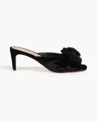 RED Valentino Bow-embellished velvet mules - Black Black