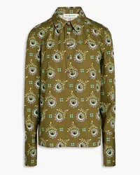 Tory Burch Printed cotton-poplin shirt - Green Green