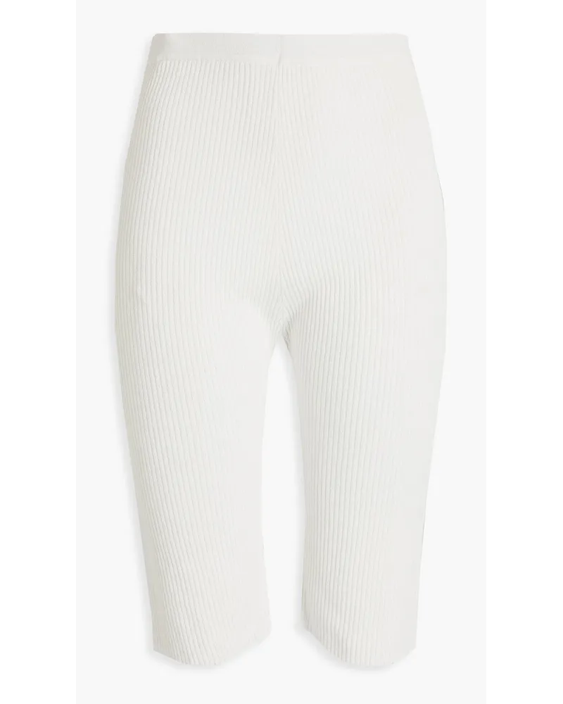 AERON Ribbed-knit shorts - White White