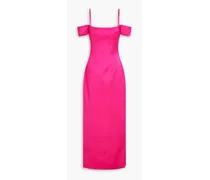 Cold-shoulder twill maxi dress - Pink