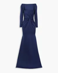 Alex Perry Rowan twist-front satin-crepe gown - Blue Blue