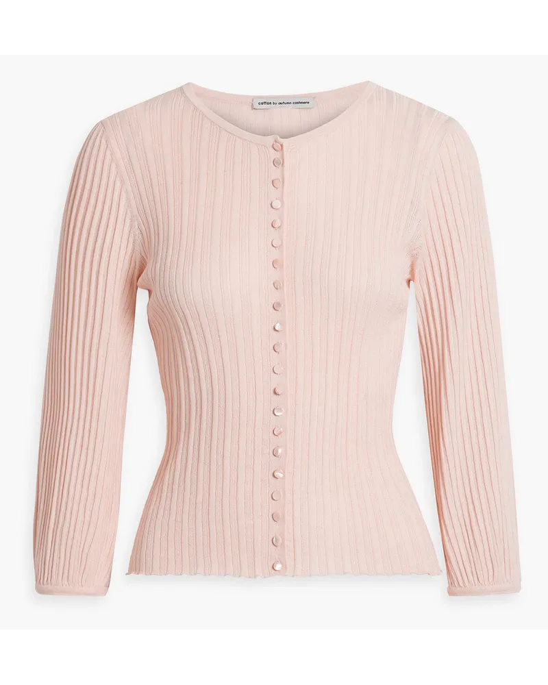 Autumn Cashmere Ribbed cotton cardigan - Pink Pink