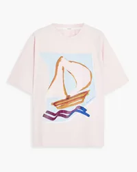 Zimmermann Logo-print cotton-jersey T-shirt - Pink Pink