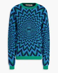 Marni Jacquard-knit cotton-blend sweater - Blue Blue